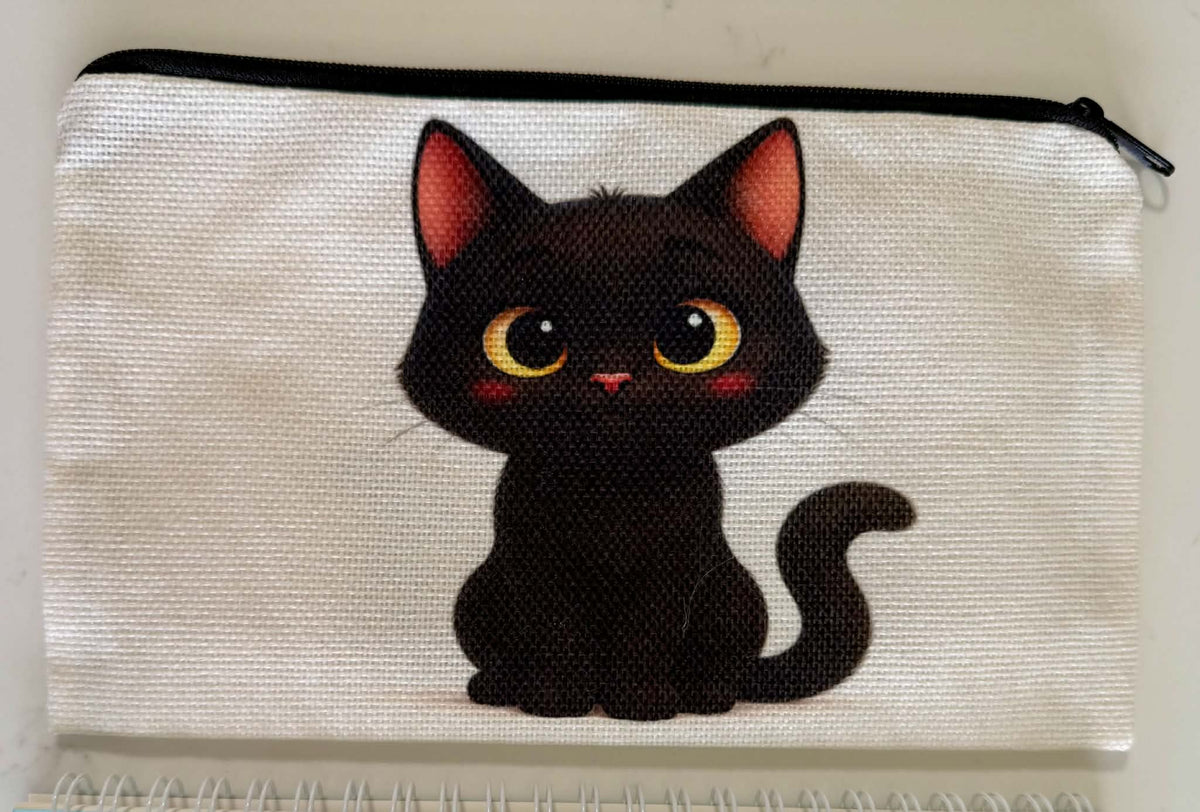 Black Cute Cat Stationery Set