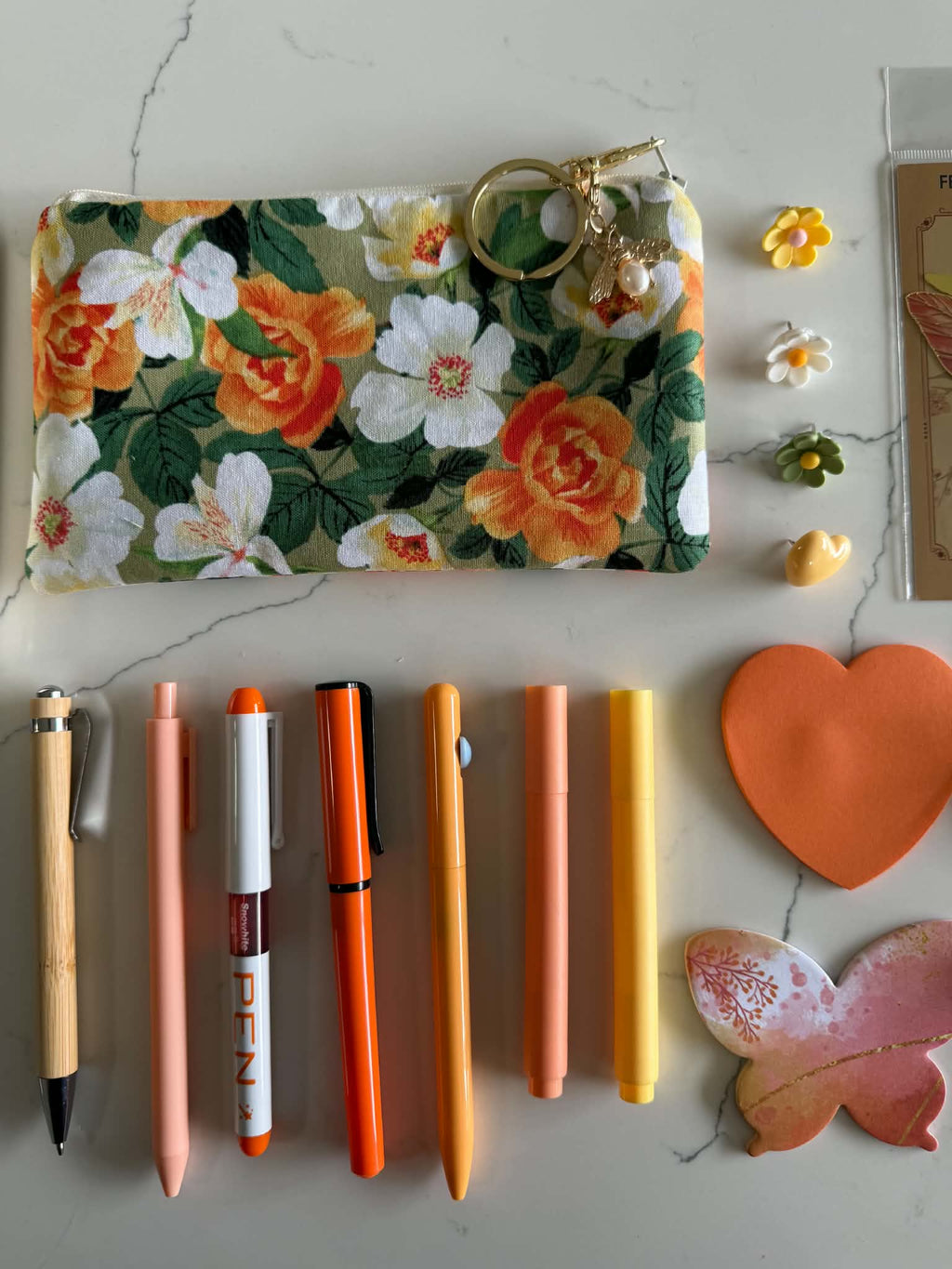 Orange Blossom Essentials Set – Pastel Floral Desk Gift NZ