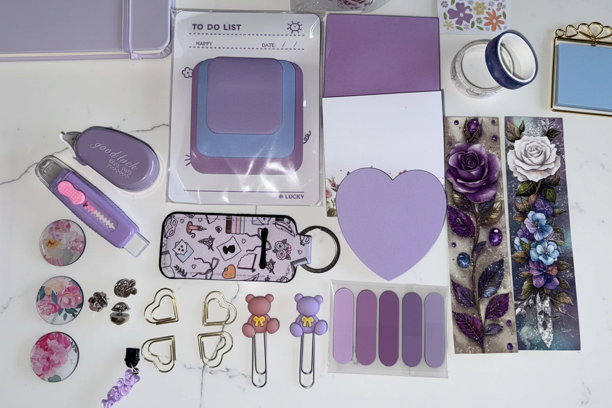 Pastel Dream Desk Stationery Set – Aesthetic Lilac & Blush Gift NZ