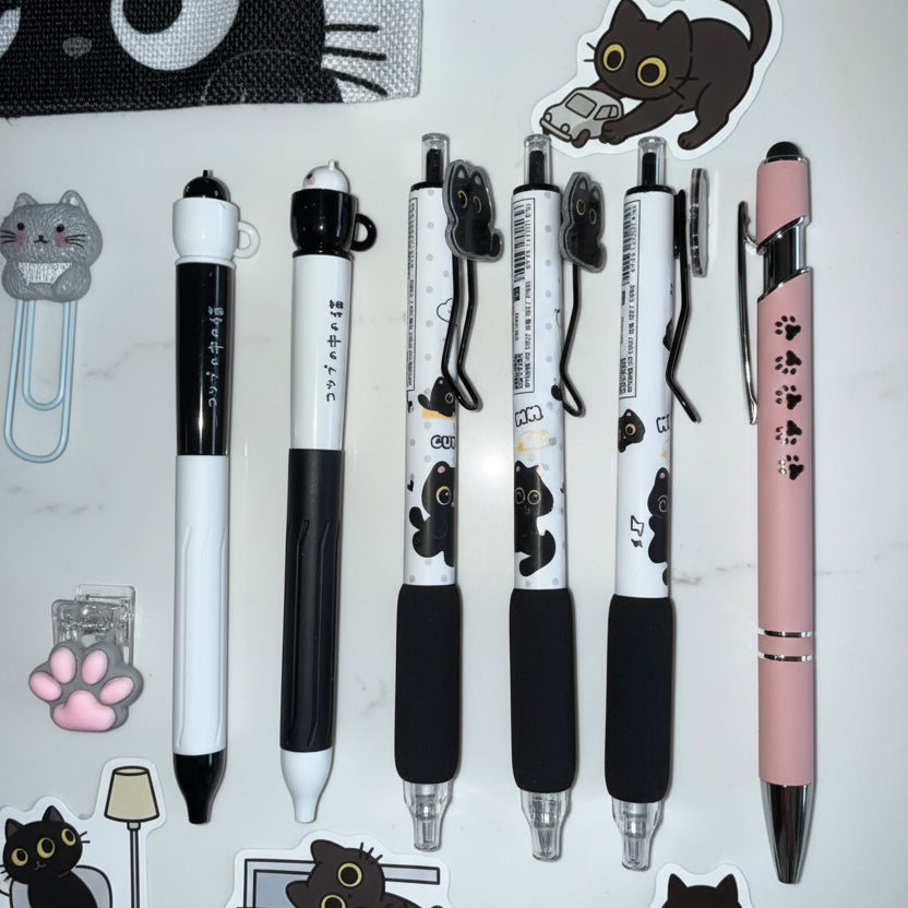 Black Cat Hug Stationery - Cat Lovers Stationery NZ