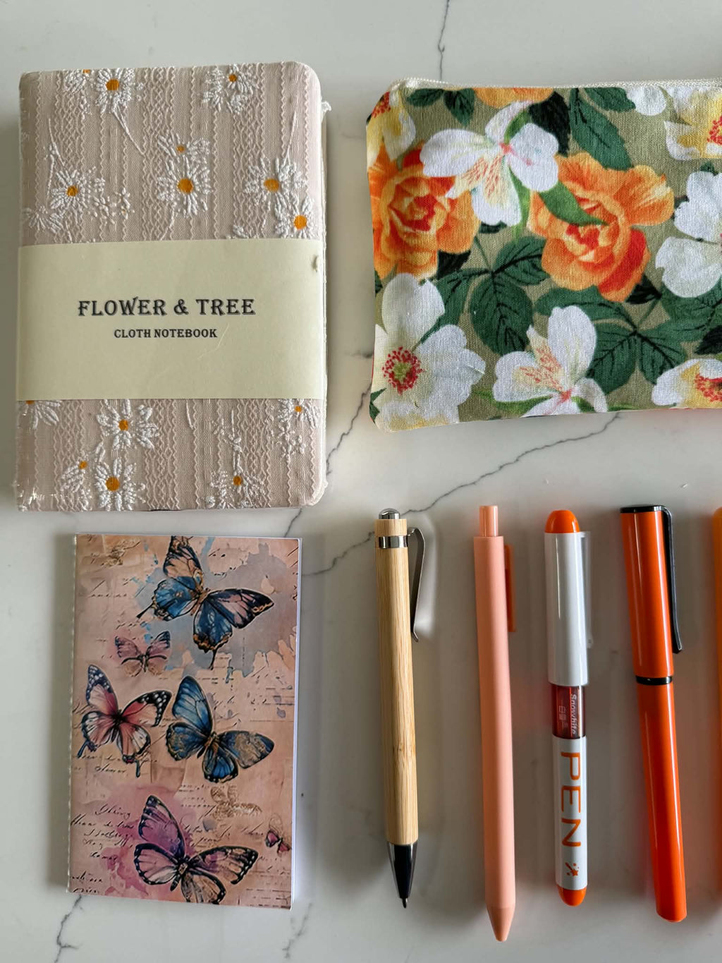 Orange Blossom Essentials Set – Pastel Floral Desk Gift NZ
