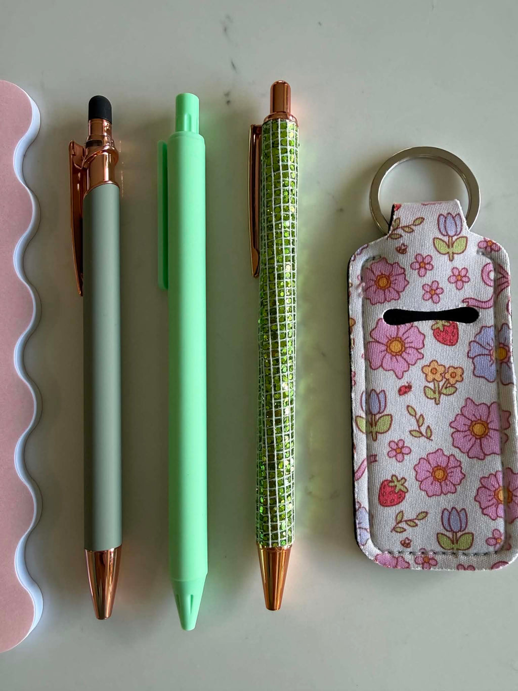Green Stationery Bundle Set - Green Aesthetic Stationery, Pastel Notebooks & Cute Desk Accessories