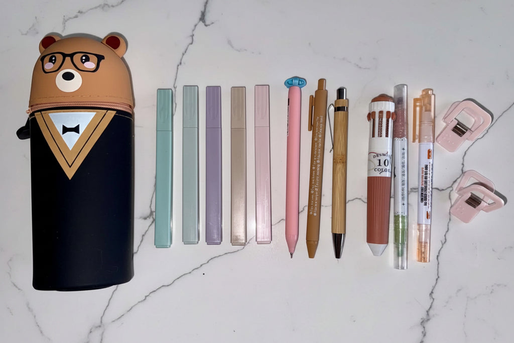 Bear Basics Desk Kit — Pastel Study & Writing Essentials