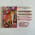 Jungle Glam Stationery Set – Bold Floral & Pink Luxe Desk Gift NZ