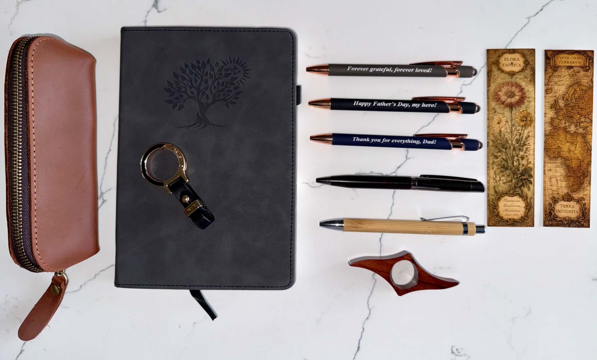 Men's Black Stationery Set – Father's Day Gift Desk Stationery NZ