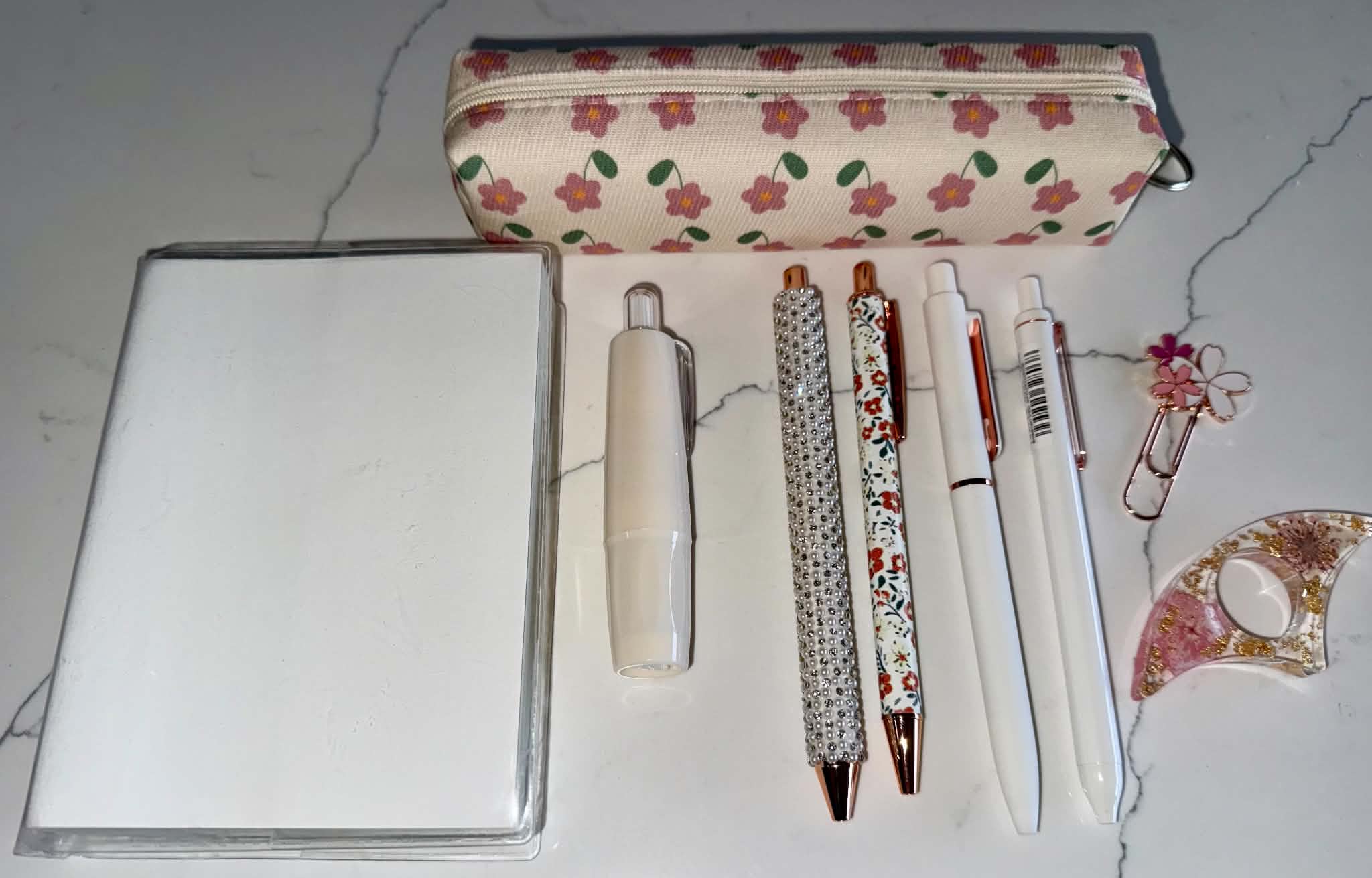 White Essentials Stationery Set – Minimalist Desk Gift NZ