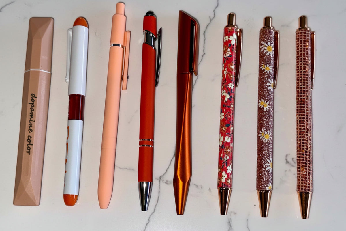 Orange Pen Set - Rose Gold & Metallic Gift Set NZ