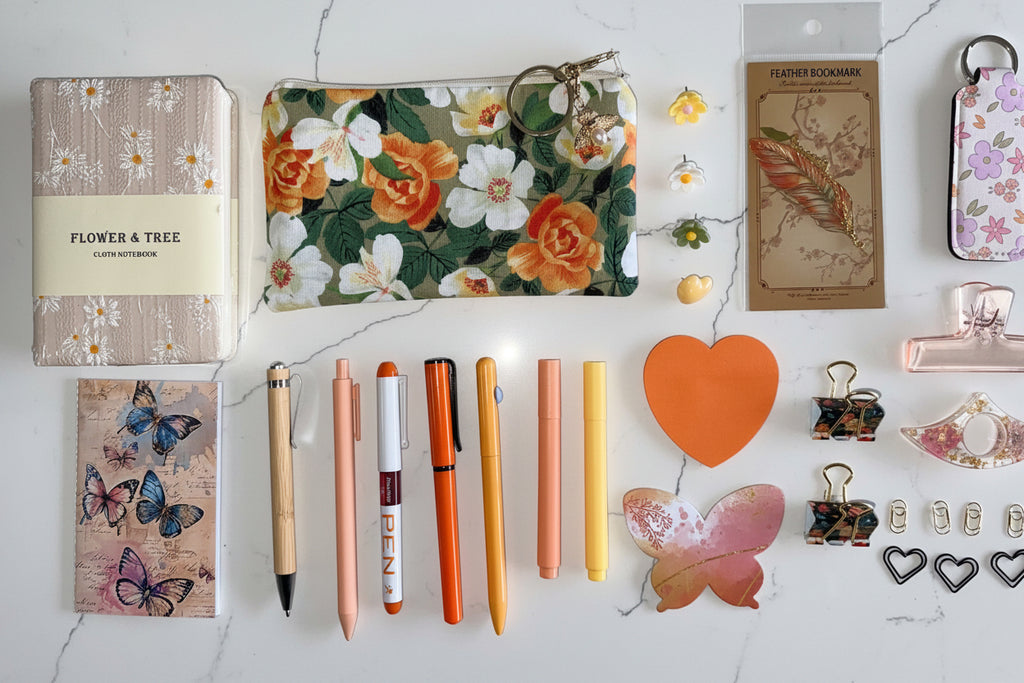 Orange Blossom Essentials Set – Pastel Floral Desk Gift NZ
