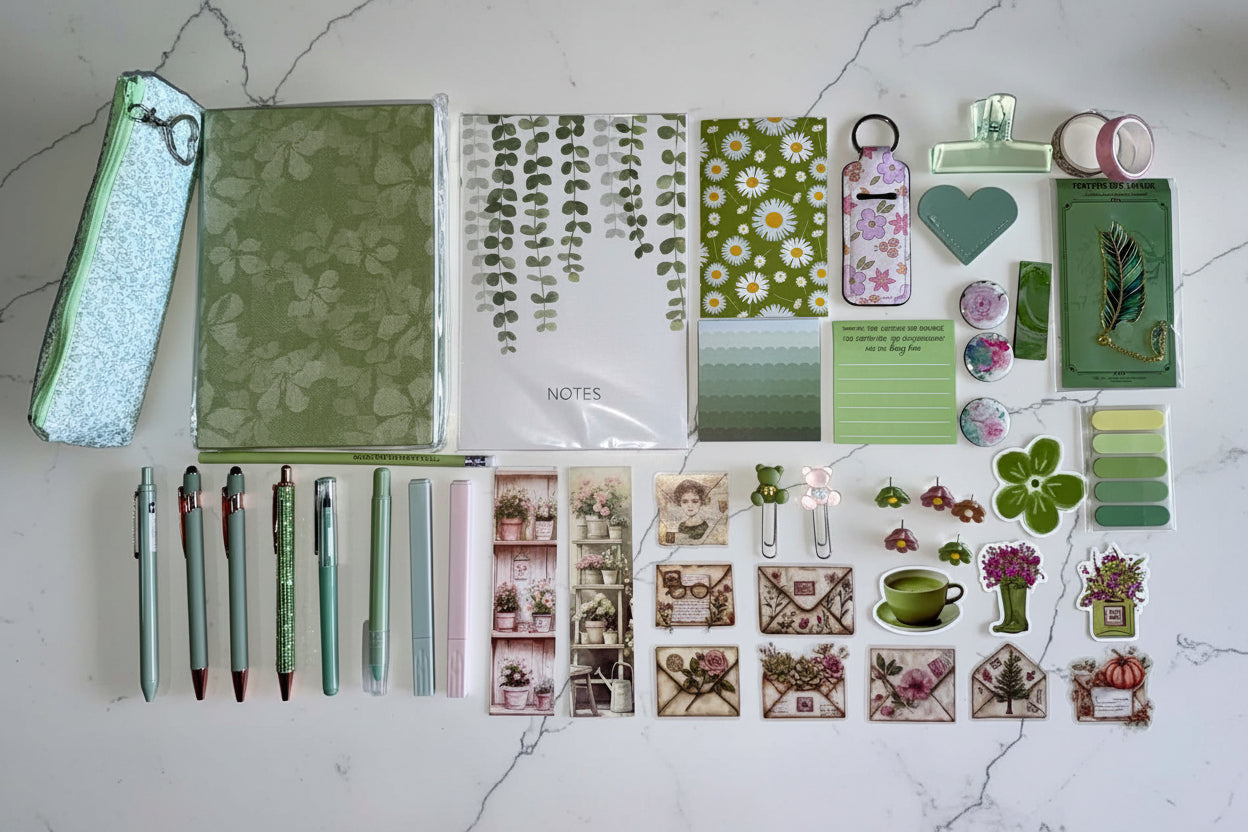 The Sage 'n' Rose Elegance Collection – Botanical Stationery Set NZ