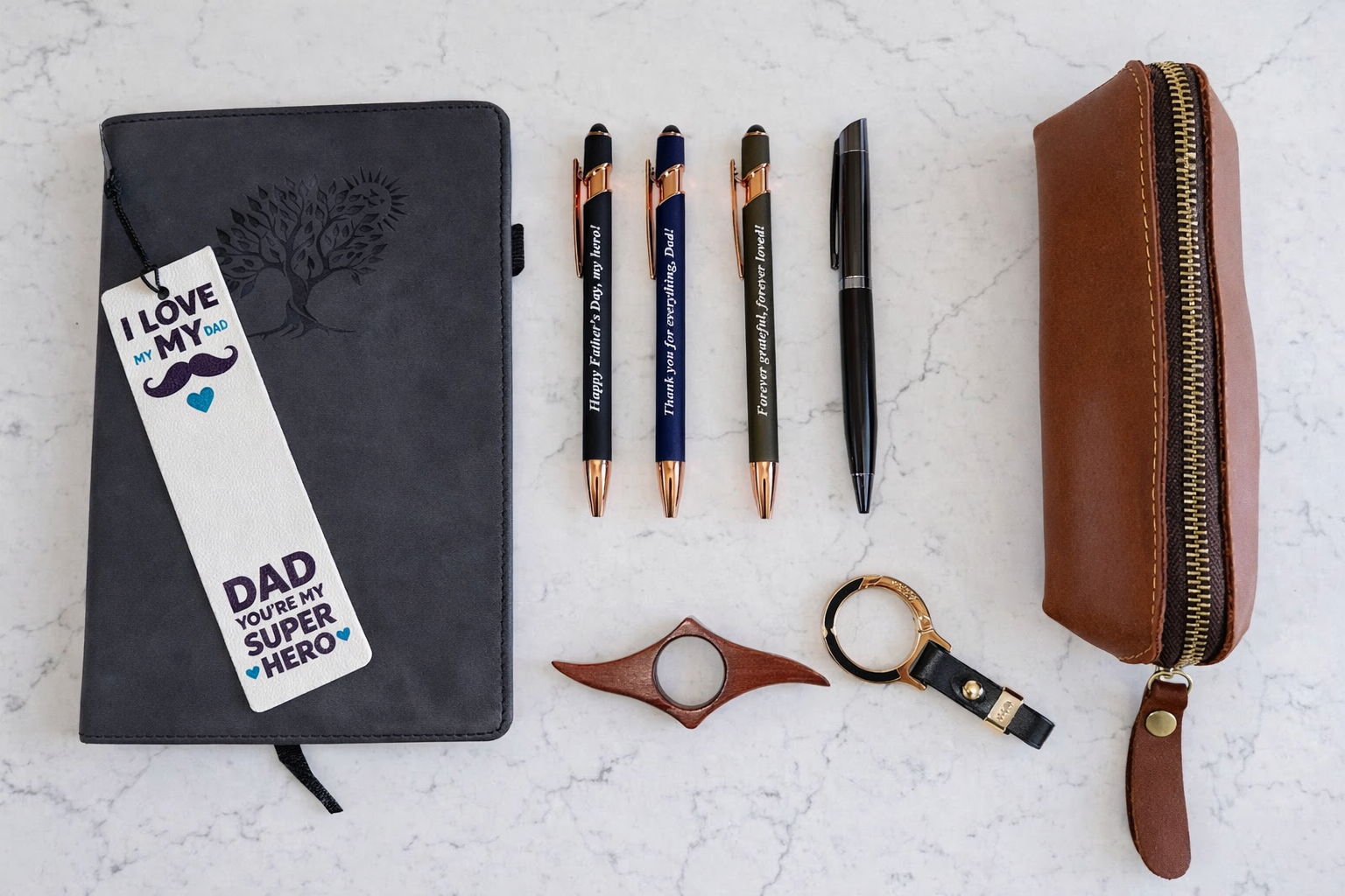 Men's Black Stationery Set – Father's Day Gift Desk Stationery NZ