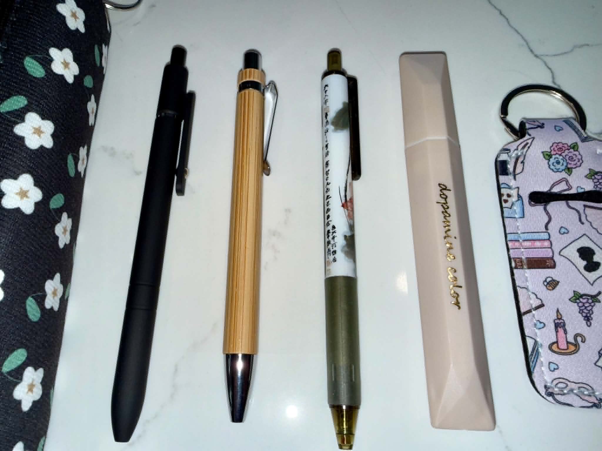 Black Pen & Pencil Case Set – Aesthetic Desk Stationery Gift NZ