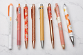 Orange Pen Set – Floral & Rose Gold Aesthetic Stationery NZ