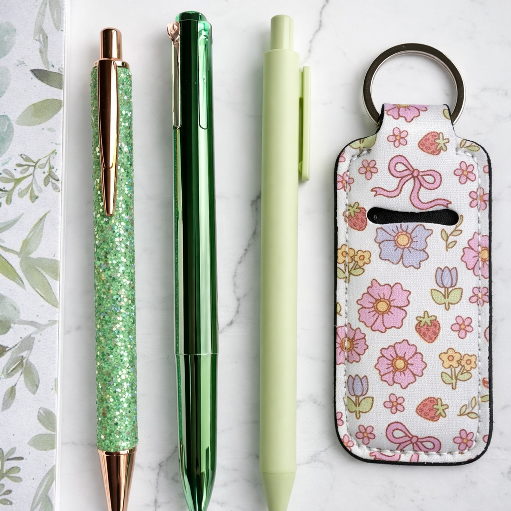 Sparkly Green Mini Stationery Set – Aesthetic Desk Gift NZ