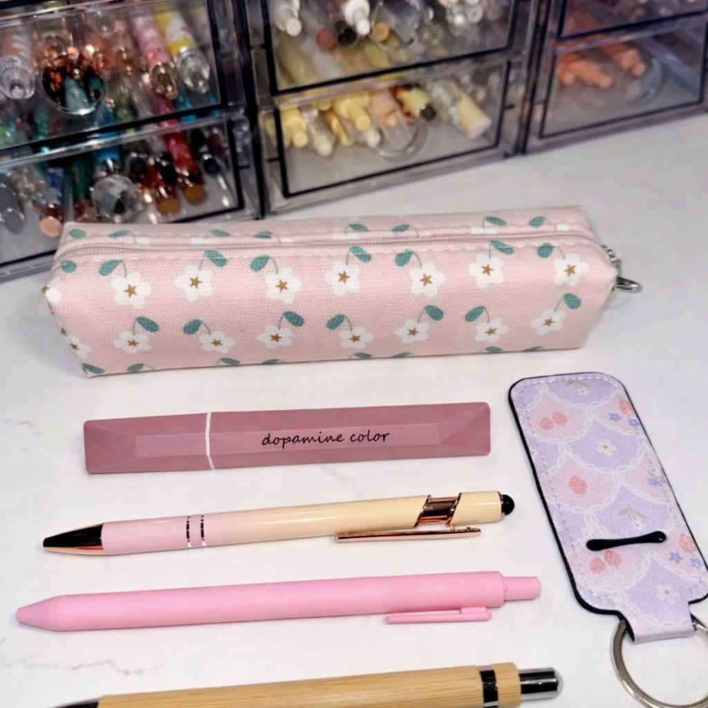 Pastel Pink Pen & Pencil Case Set – Aesthetic Journaling Stationery Gift NZ