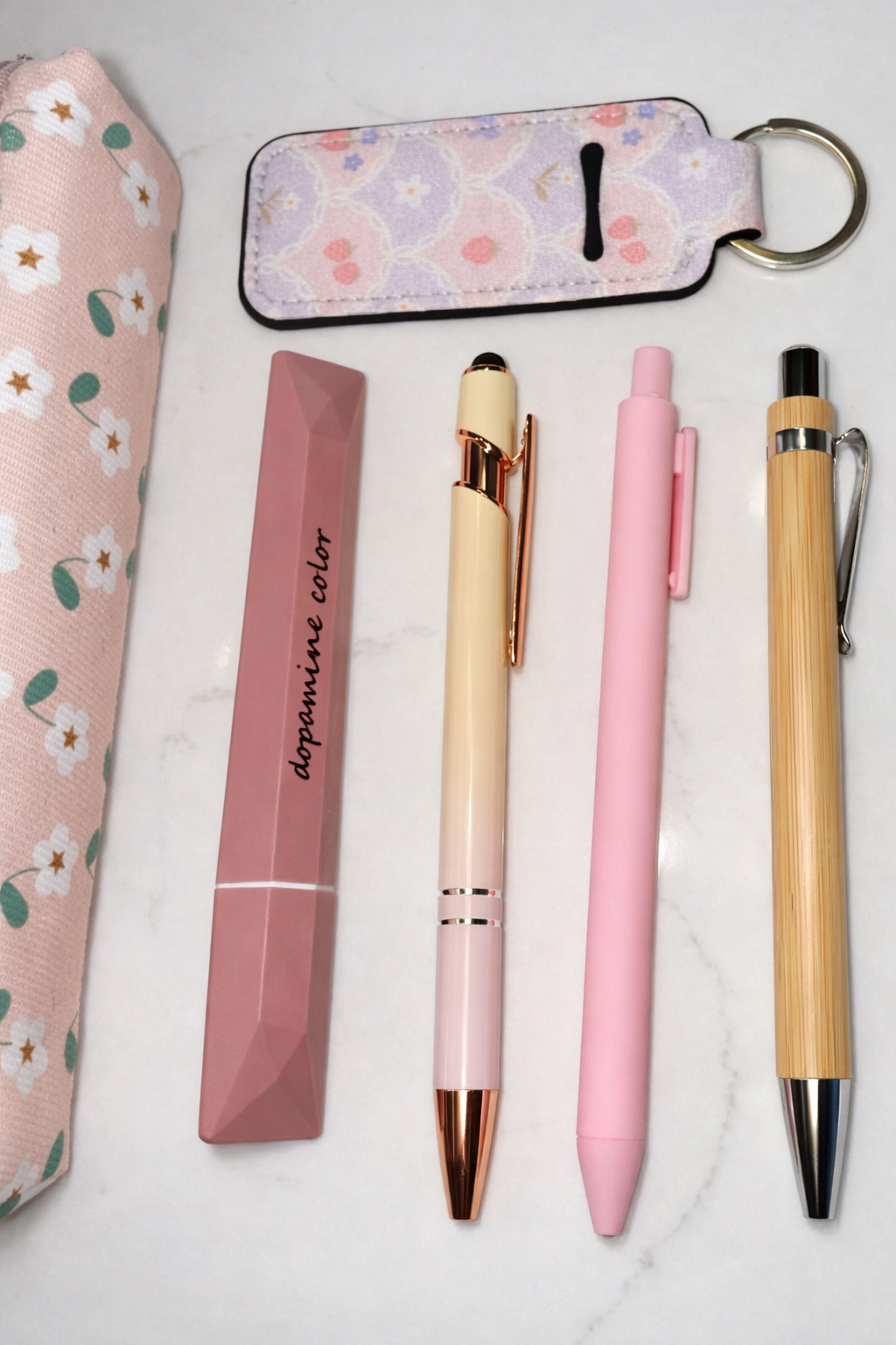 Pastel Pink Pen & Pencil Case Set – Aesthetic Journaling Stationery Gift NZ