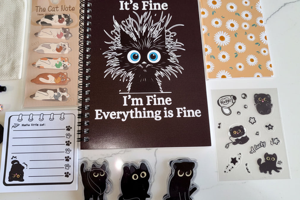 Black Cat Purrfect Desk Essentials - Cat Lover Stationery