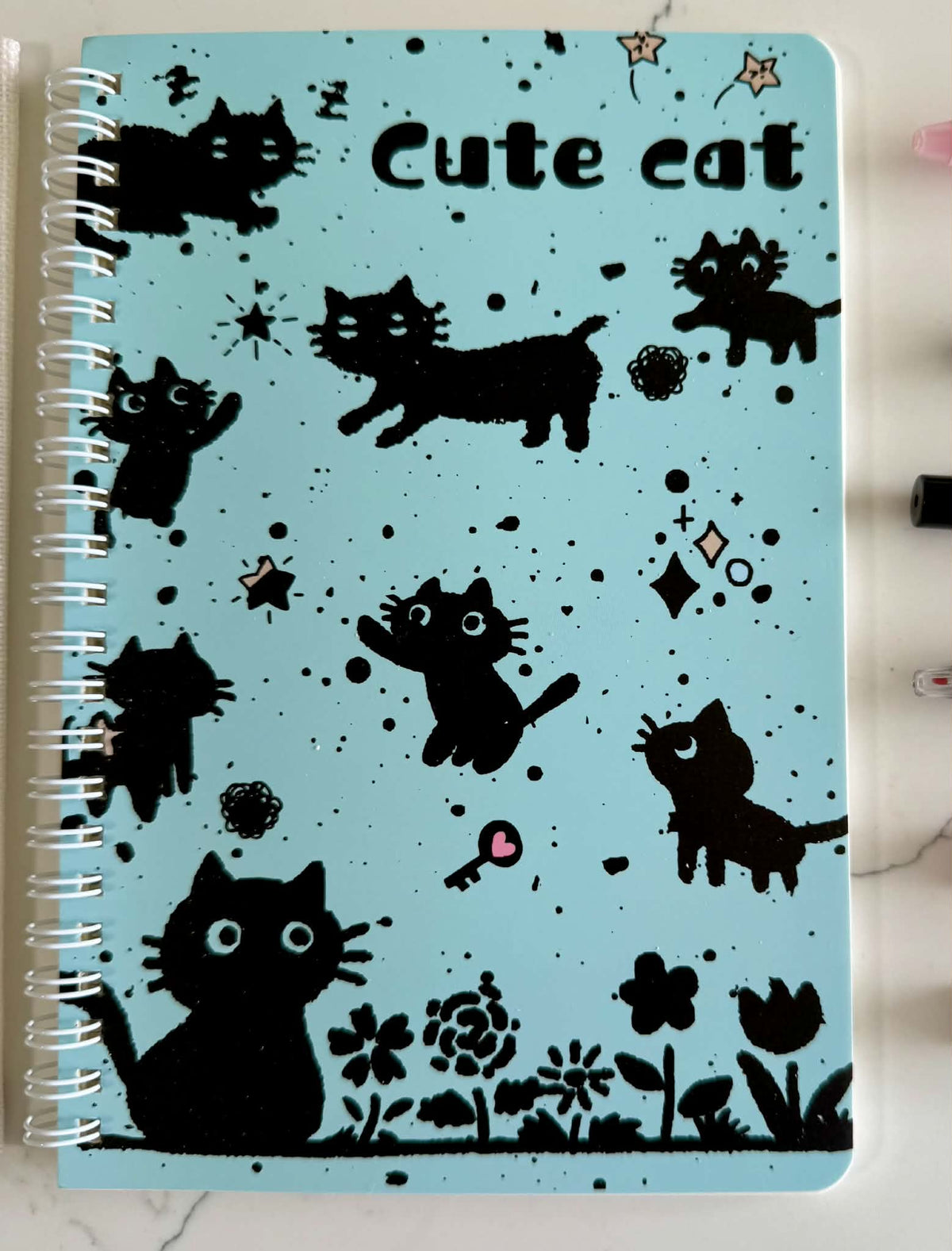 Black Cute Cat Stationery Set