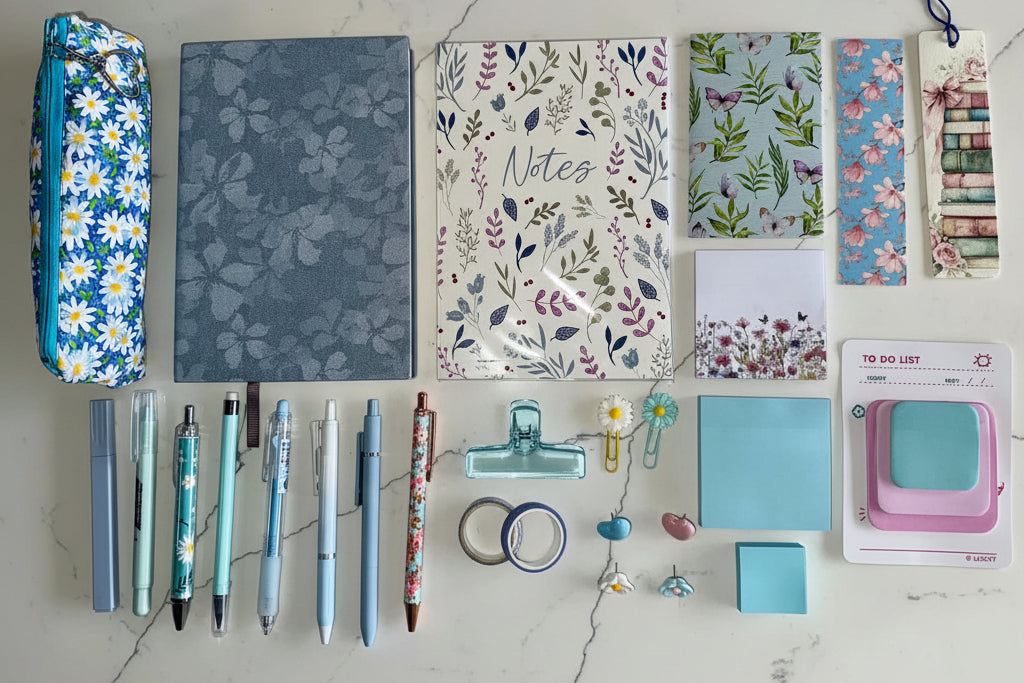 Pretty Blue Botanicals Collection - Blue Stationery Set