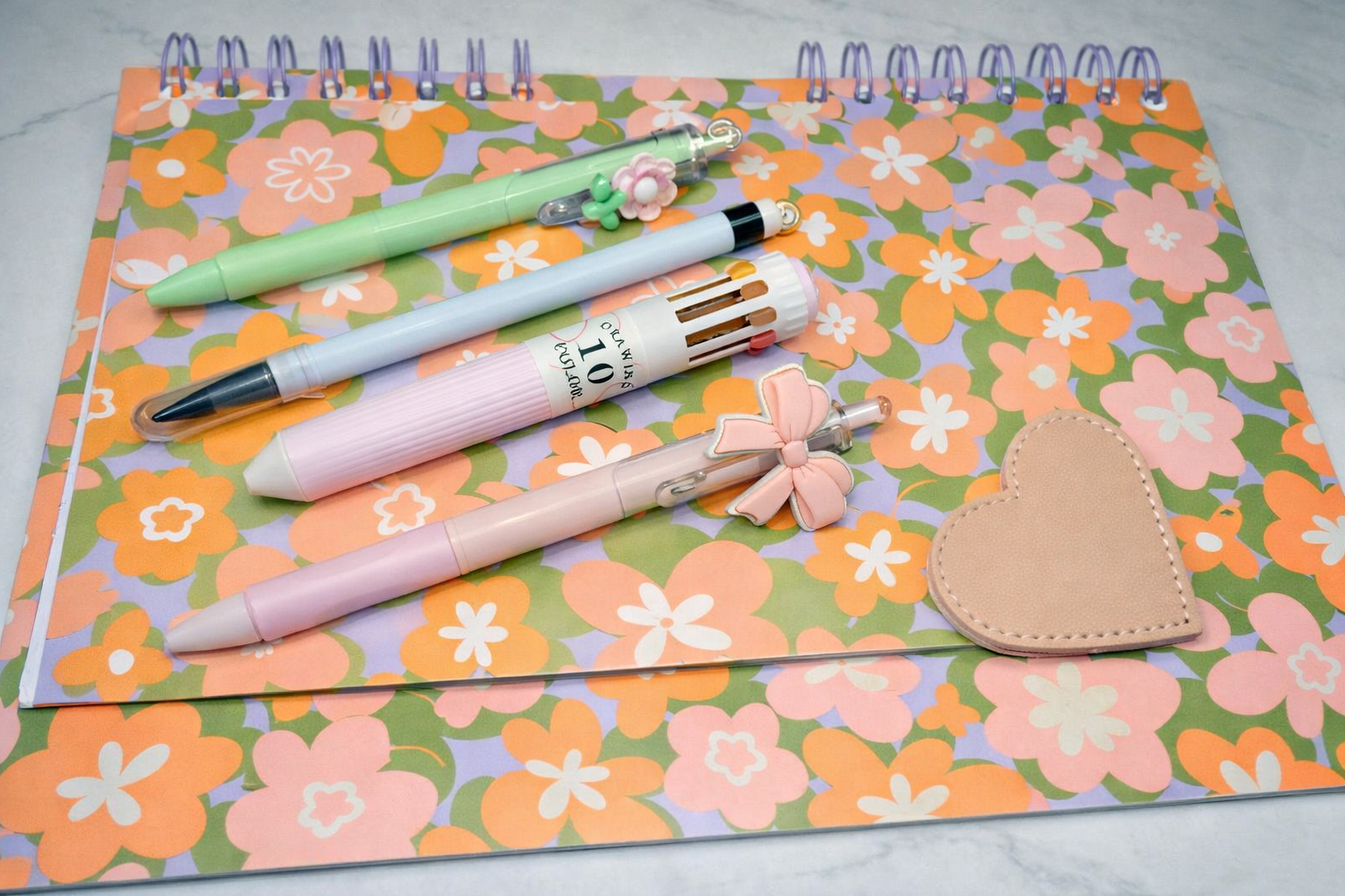Orange Floral Stationery Set – Kids Gift NZ