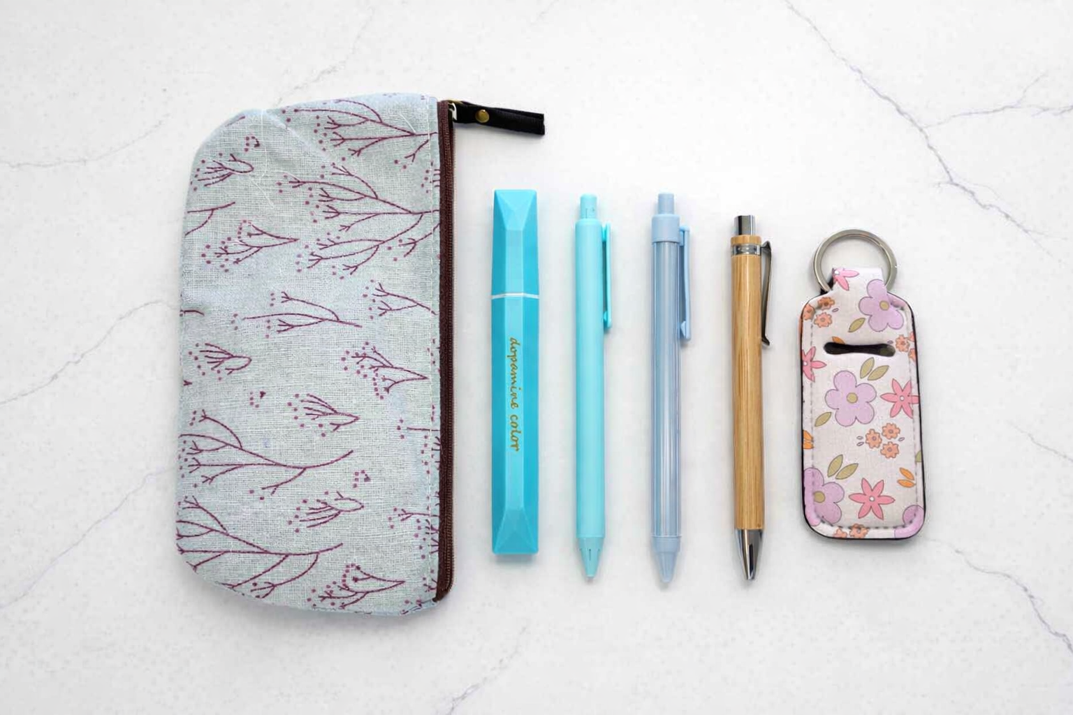 Blue Pen & Pencil Case Set – Aesthetic Journaling Stationery Gift NZ