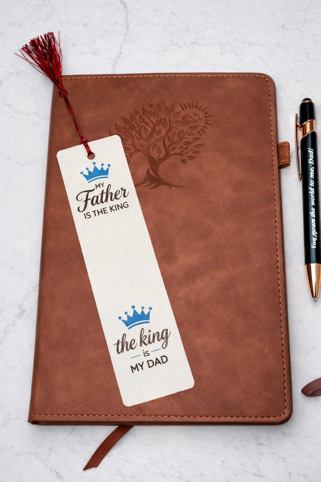 Men's Brown Leather Stationery Set – Father's Day Gift Desk Stationery NZ
