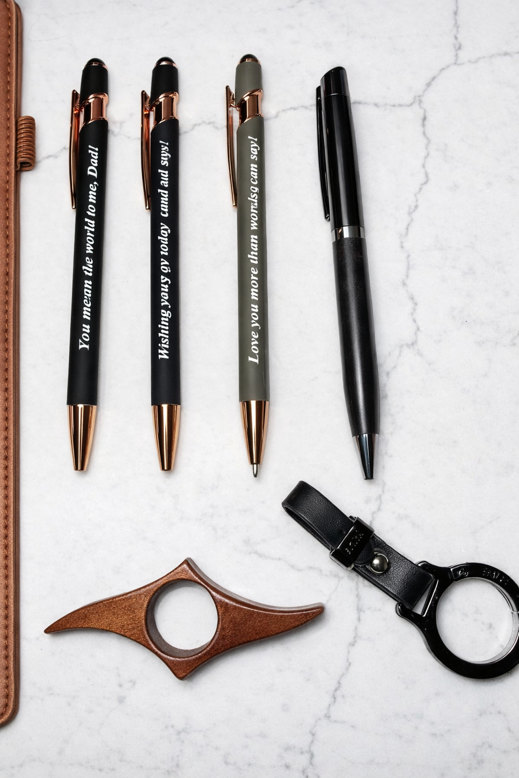 Men's Brown Leather Stationery Set – Father's Day Gift Desk Stationery NZ