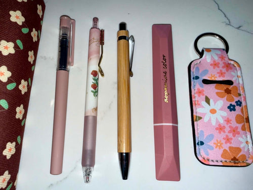 Brown & Coffee Tone Pen & Pencil Case Set – Aesthetic Desk Stationery NZ