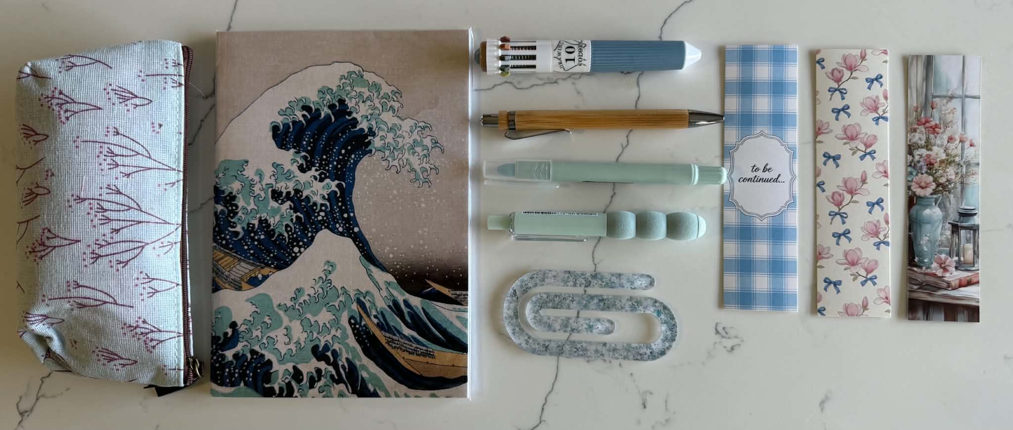 Creative Tide Stationery Set – Blue Hokusai Desk Gift NZ