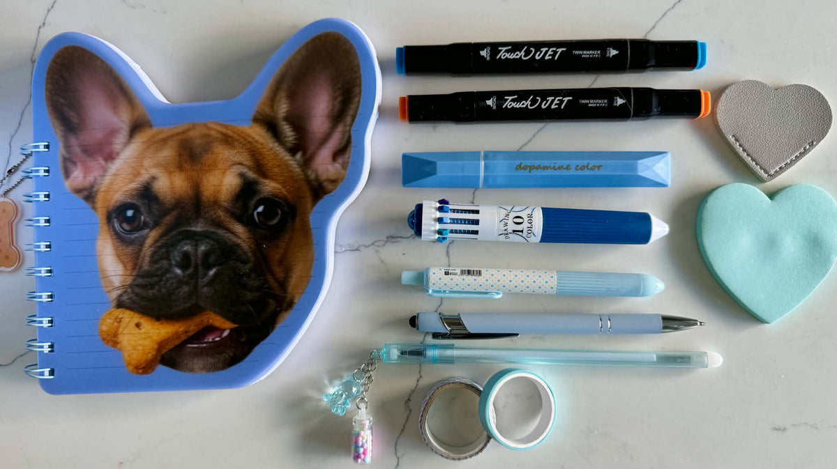 Frenchie Blue Dog Stationery Kit