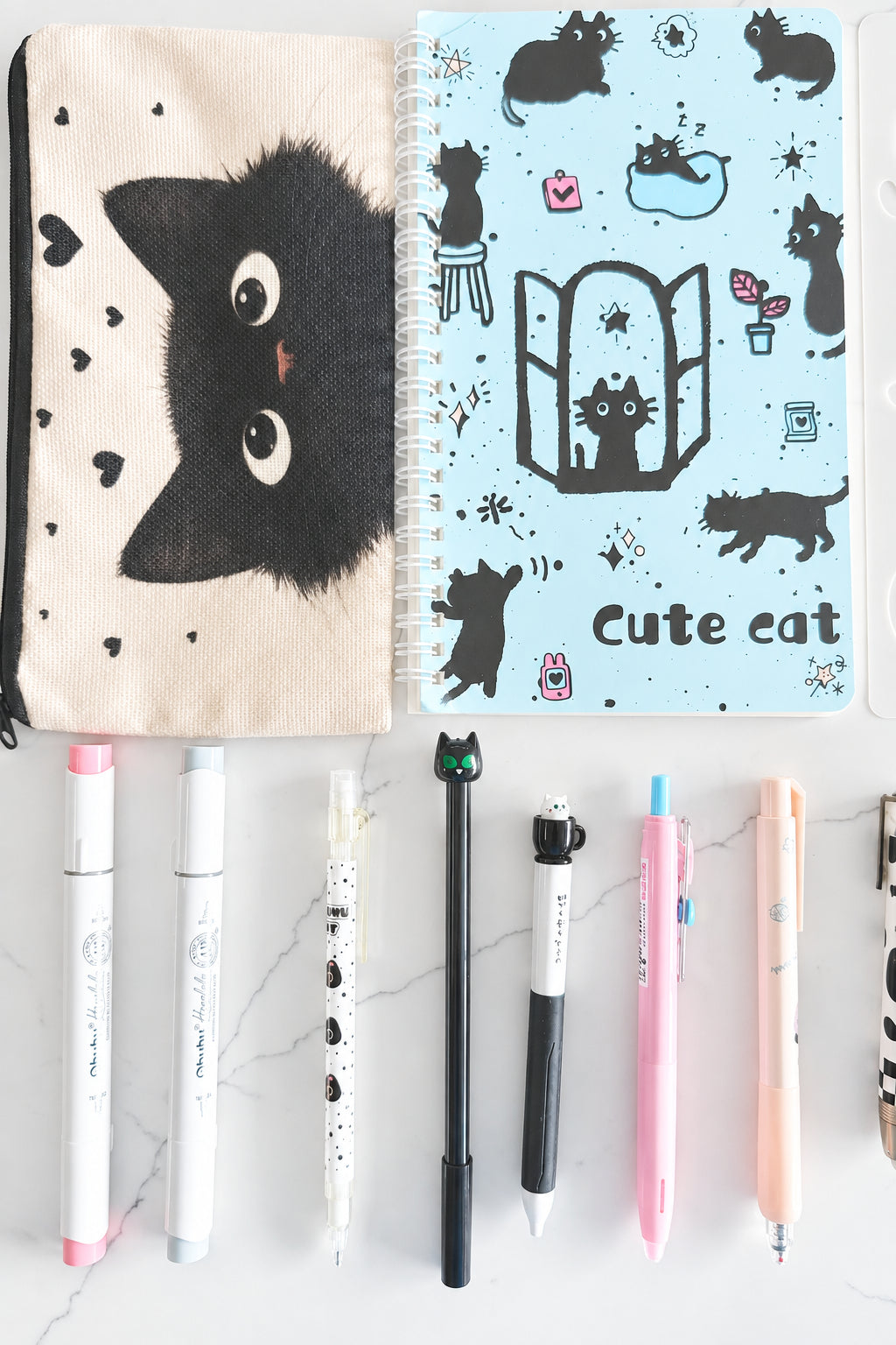 Black Cat Desk Essentials Stationery Set