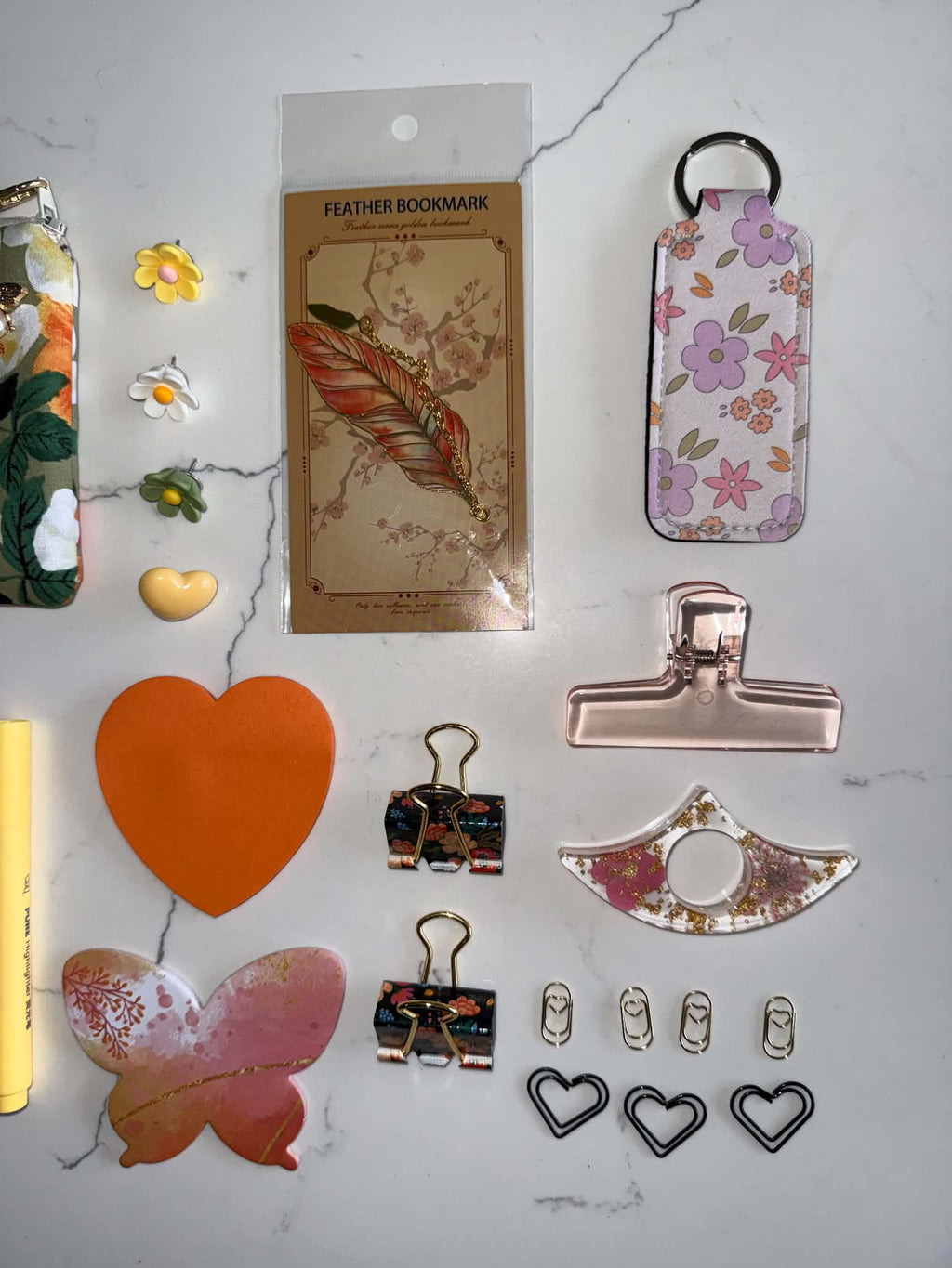 Orange Blossom Essentials Set – Pastel Floral Desk Gift NZ
