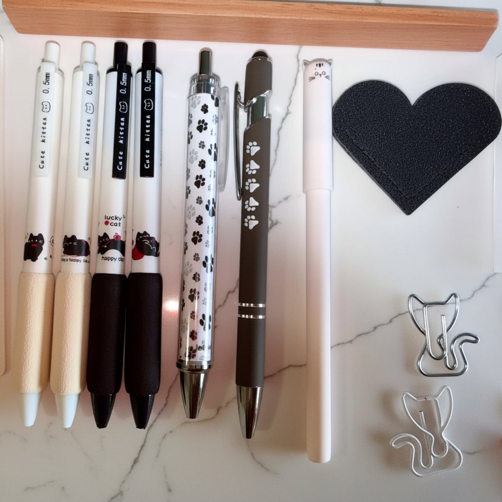 Black Cat Purrfect Desk Essentials - Cat Lover Stationery