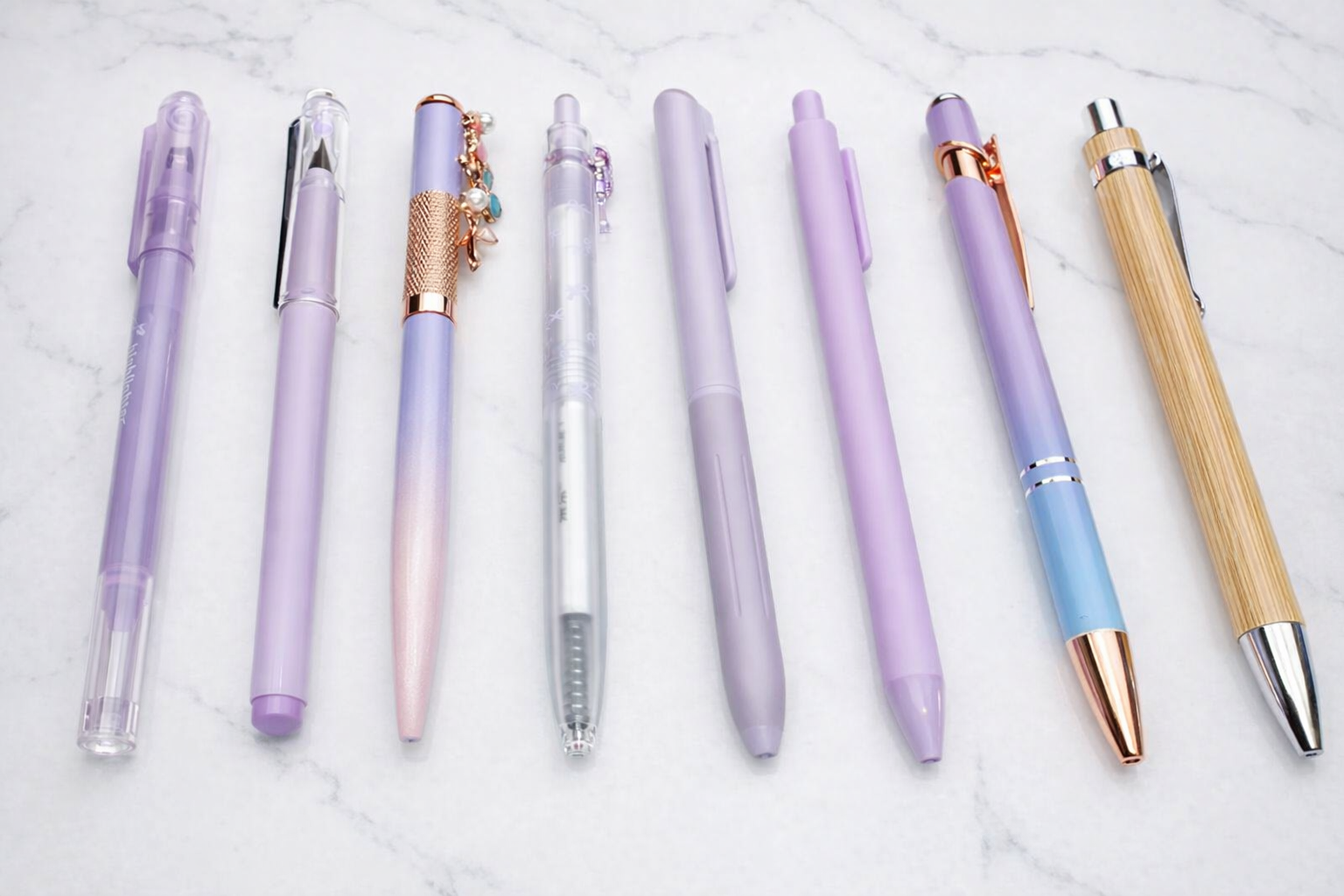 Purple Pen Set – Lavender & Rose Gold Journaling Stationery NZ