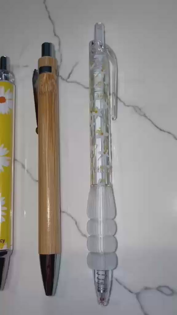 Yellow Pen Set – Daisy & Rose Gold Aesthetic Stationery NZ