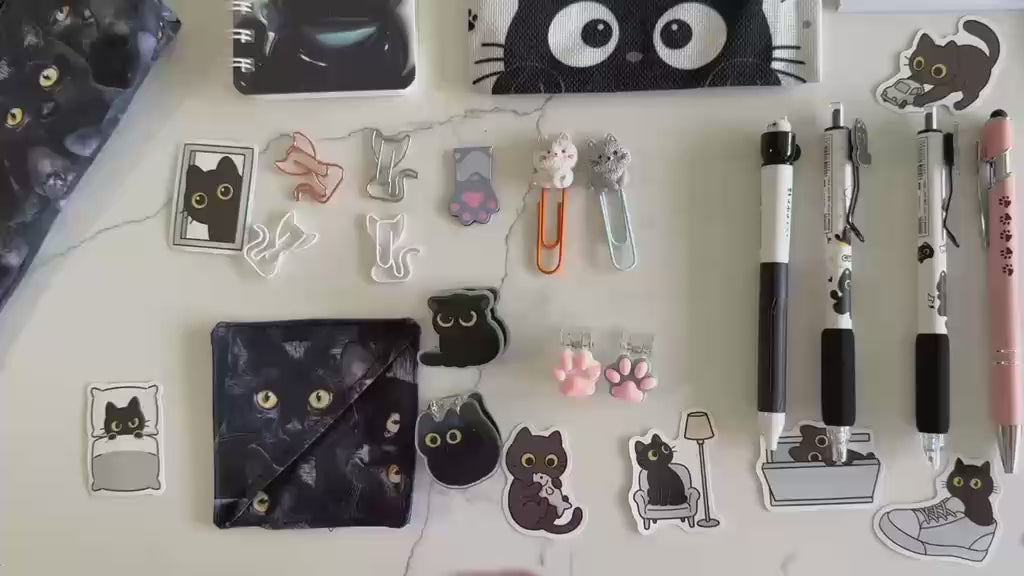 Black Cat Hug Stationery - Cat Lovers Stationery NZ