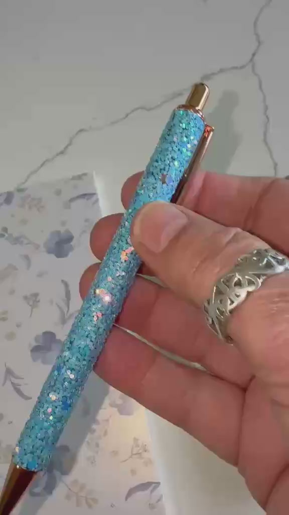Sparkly Turquoise Mini Stationery Set – Aesthetic Desk Gift NZ