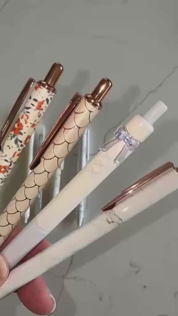 White Pen Set - Marble & Rose Gold Gift Set NZ
