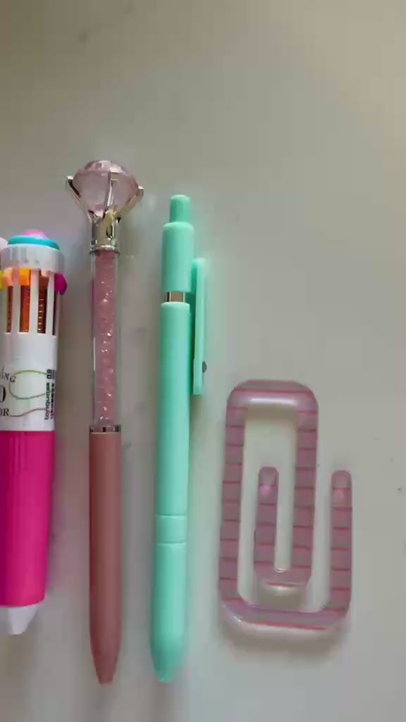 Pastel Pink Pen & Pencil Case Set – Kids Stationery Gift NZ
