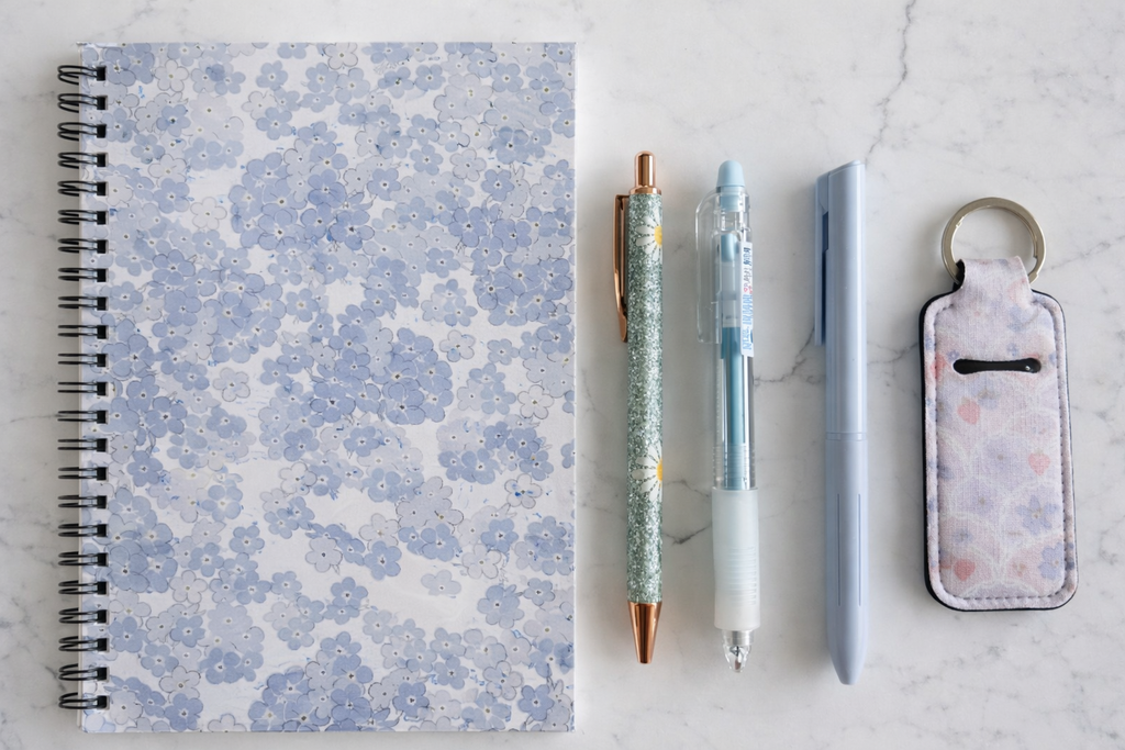 Sparkly Blue Mini Stationery Set – Aesthetic Desk Gift NZ