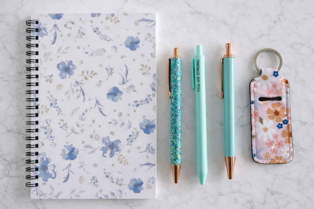 Sparkly Turquoise Mini Stationery Set – Aesthetic Desk Gift NZ