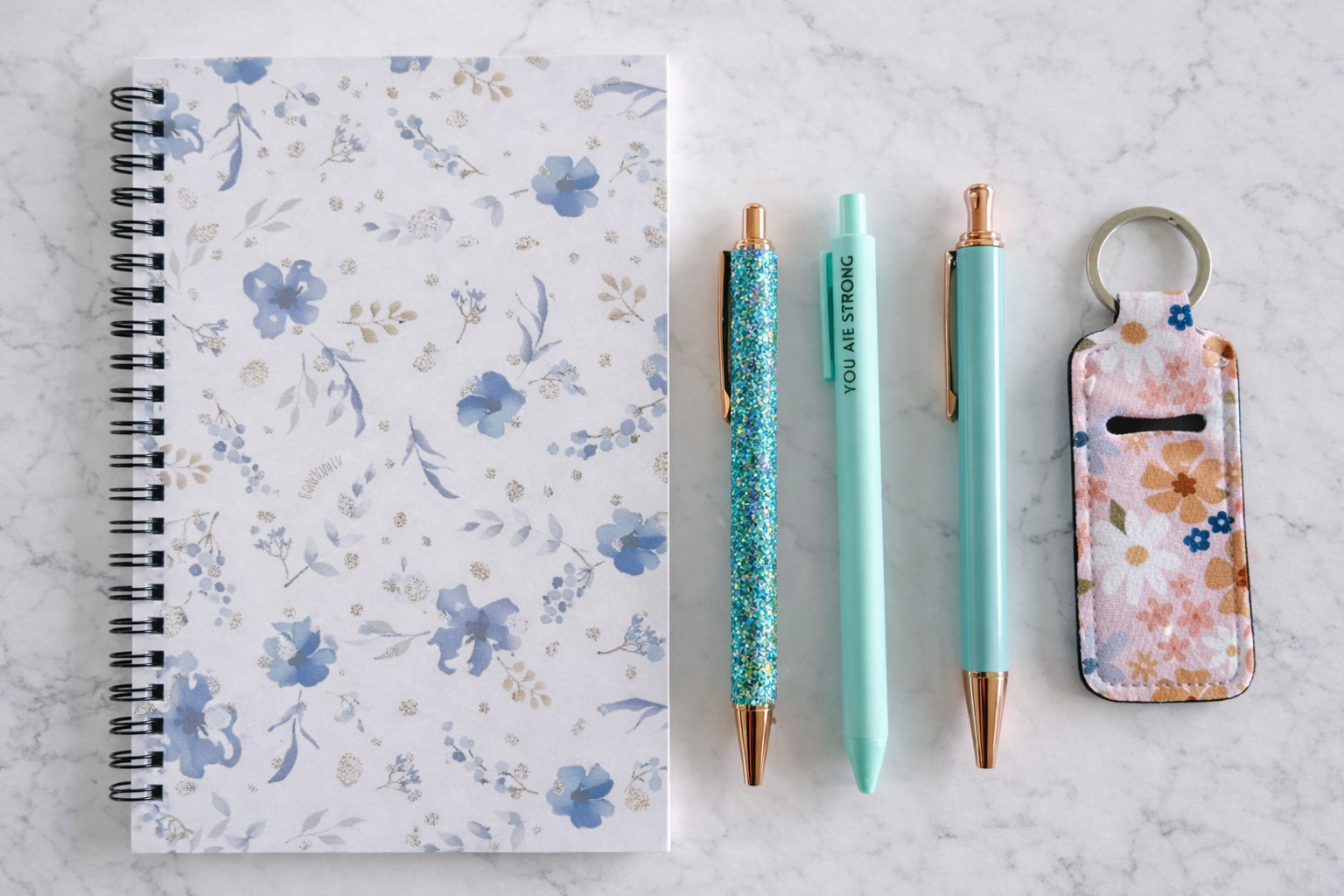 Sparkly Turquoise Mini Stationery Set – Aesthetic Desk Gift NZ