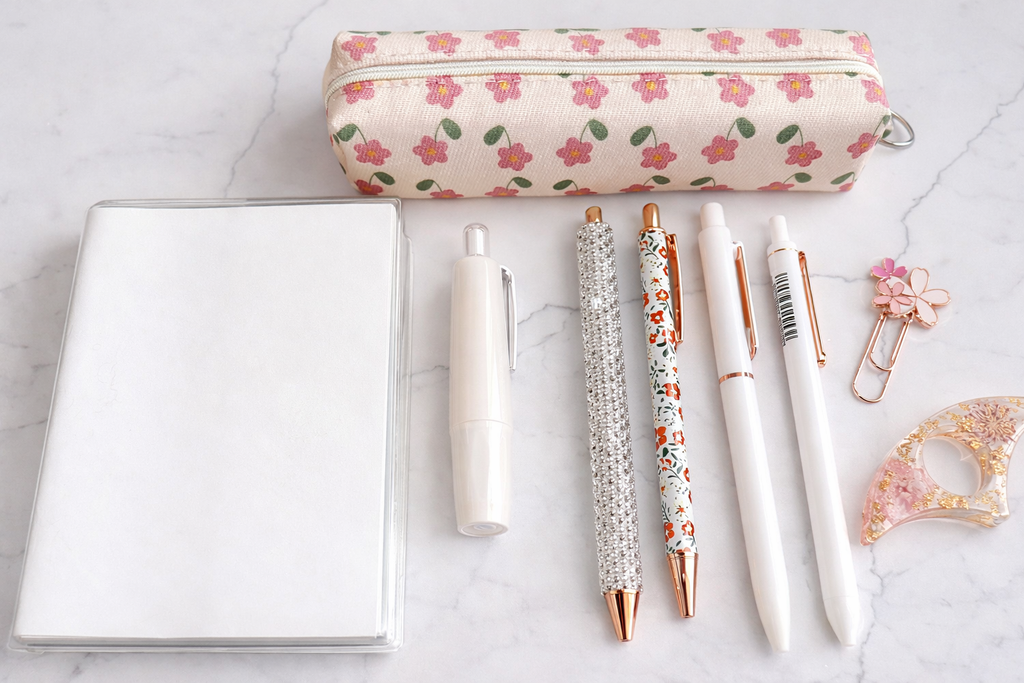 White Essentials Stationery Set – Minimalist Desk Gift NZ